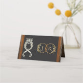 Rustic Heart & Monogramm - Kupfer Platzkarte (Rückseite)