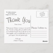 Rustic Heart Rope Wedding Vielen Dank Postkarte (Rückseite)