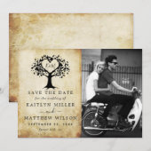 Rustic Heart Tree Hochzeitsfoto Save The Date (Vorne/Hinten)
