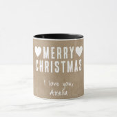 Rustic Hearts Frohe Weihnachts-Freundin Girlfriend Tasse (Zentrum)