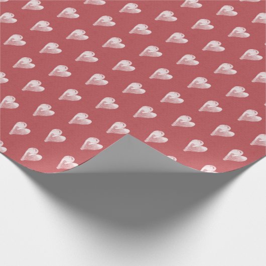 Rustic Hearts Simple Red Farmhouse Geschenkpapier (Ecke)