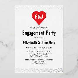 Rustic Heft Monogram Engagement Party Folieneinladung