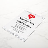 Rustic Heft Monogram Engagement Party Folieneinladung (Gedreht)