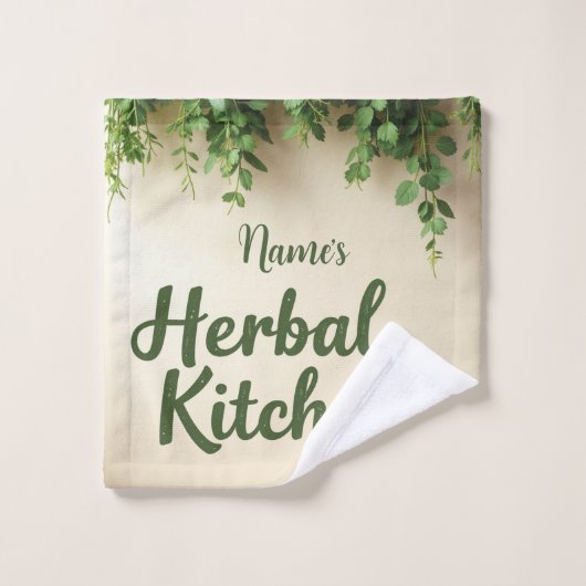 Rustic Herb Küche Personalisiert Handtuch Badhandtuch Set (Waschlappen)