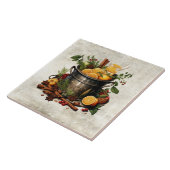 Rustic Herbs & Spices Punch Bowl Pine Fliese (Seite)