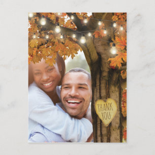 Rustic Herbst Herbstbaum Hochzeit Vielen Dank Postkarte