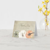 Rustic Herbst Weißer Orange Pumpkins Danke Karte (Gelbe Blume)
