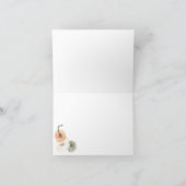 Rustic Herbst Weißer Orange Pumpkins Danke Karte (Innenseite)