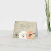 Rustic Herbst Weißer Orange Pumpkins Danke Karte (Vorderseite)