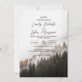 ©Rustic Herbstwoodland Forest Pine Foto Hochzeit Einladung (Vorderseite)