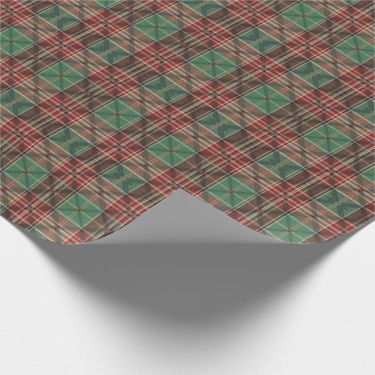 Rustic Heritage Plaid Geschenkpapier (Ecke)