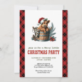 Rustic highland cow Christmas party invitation Einladung (Vorderseite)