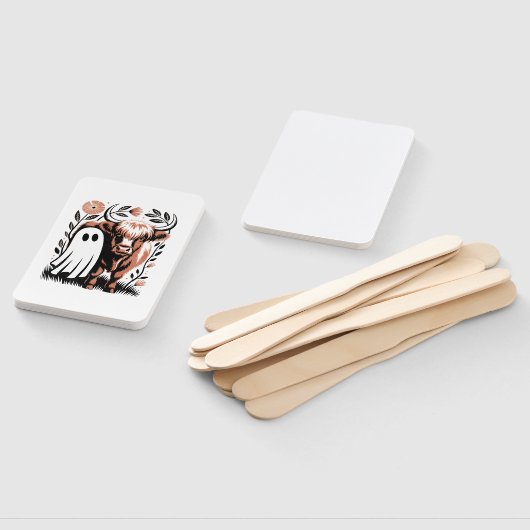 Rustic Highland Cow Ghost Halloween Fächer (Non-assembled)