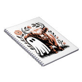 Rustic Highland Cow Ghost Halloween Notizblock (Rechte Seite)