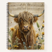 Rustic Highland Cow Notizblock (Vorderseite)