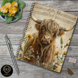 Rustic Highland Cow Notizblock