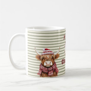 Rustic Highland-Kuh-Feiertags-Foto-Rahmen-Tasse Kaffeetasse