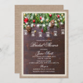 Rustic Holiday Bridal Dusche Einladung (Vorne/Hinten)