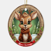 Rustic Holiday Character Xmas Reindeer Gift 🦌🎄 Keramik Ornament (Links)