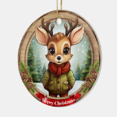 Rustic Holiday Character Xmas Reindeer Gift 🦌🎄 Keramik Ornament (Links)