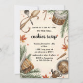Rustic Holiday Cookie Swap | Cozy Baking Party Einladung (Vorderseite)