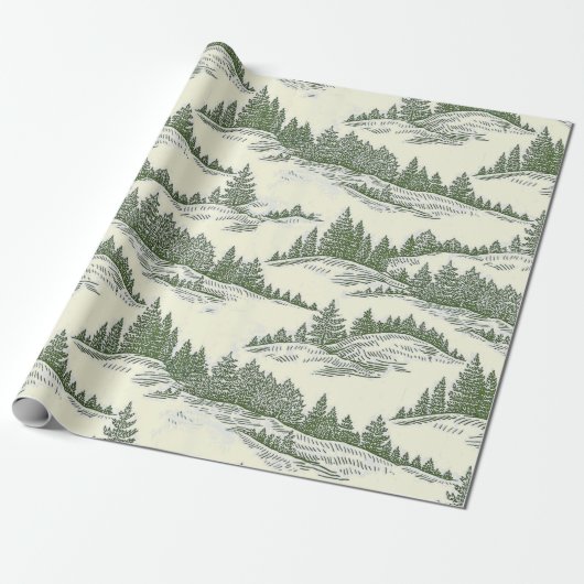 Rustic Holiday Eco-Friendly Tree Wrapping Paper Geschenkpapier (Ungerollt)