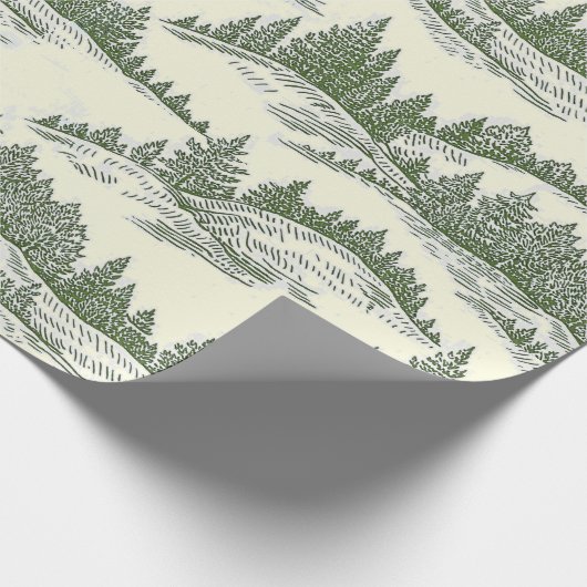 Rustic Holiday Eco-Friendly Tree Wrapping Paper Geschenkpapier (Ecke)