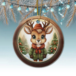 Rustic Holiday Reindeer, Xmas Deer, Christmas 🦌🎄 Keramik Ornament