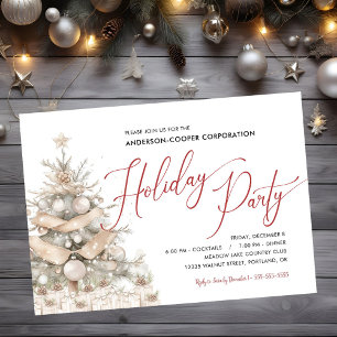 Rustic Holiday Tree Corporate Holiday Party Einladung
