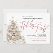 Rustic Holiday Tree Corporate Holiday Party Einladung (Vorderseite)