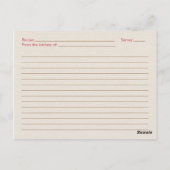 Rustic Holly Acorn Weihnachts Rezept Card Postkarte (Rückseite)