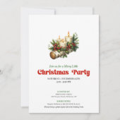 Rustic Holly Berry Candles Christmas Invite Custom Einladung (Vorderseite)