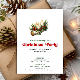 Rustic Holly Berry Candles Christmas Invite Custom Einladung