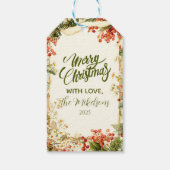 Rustic Holly Berry Christmas Geschenkanhänger (Rückseite)