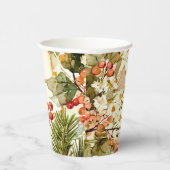 Rustic Holly Berry Christmas Pappbecher (Rechts)