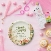 Rustic Holly Berry Christmas Pappteller (Party)