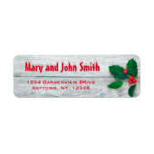 Rustic Holly Christmas Address Labels (Vorne)