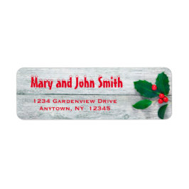 Rustic Holly Christmas Address Labels