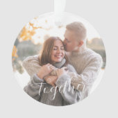 Rustic Holly Pine Together Meilenstein Foto Ornament (Vorderseite)