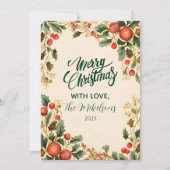 Rustic Holly Pomegranate Weihnachten (Vorderseite)