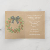 Rustic Holly Wreath Blue Checkered Bow (Innen Abgelegt)