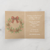 Rustic Holly Wreath Red Black Checkered Bow Gold (Innen Abgelegt)