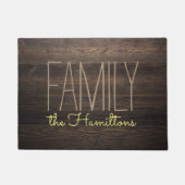 Rustic HOLZ Chic Family Monogram Graugelb Fußmatte (Vorderseite)
