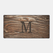 Rustic Holz Grain Foto Image Monogram Custom Schreibtischunterlage (Vorderseite)