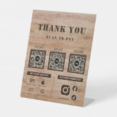 Rustic Holz Grain Scan zu zahlen 3 QR Code Vielen Sockelschild (Vorderseite)