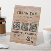 Rustic Holz Grain Scan zu zahlen 3 QR Code Vielen Sockelschild (In SItu)