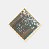 RUSTIC HOLZ LIGHTS LACE Wedding Vielen Dank Serviette (Ecke)