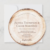 Rustic Holz Thema Custom Bride Bräutigam Vollname Einladung (Vorderseite)