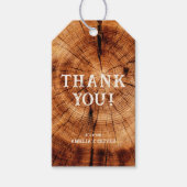 Rustic Holz Tree Slice Monogram Wedding Vielen Dan Geschenkanhänger (Vorderseite)