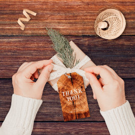 Rustic Holz Tree Slice Monogram Wedding Vielen Dan Geschenkanhänger